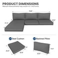 thumbnail image 3 of MRUAKA Outdoor Cushions for Patio Furniture, 7-Piece Replacement Cushions for Outdoor Furniture, Water-Resistant Patio Cushions, Outdoor Couch Cushions for 4-Seat Outdoor Sectional Sofa (Grey), 3 of 9