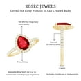 thumbnail image 5 of Rosec Jewels Certified Lab Grown Ruby Teardrop Engagement Ring - (6X8 mm) Pear Shaped Ruby Diamond Ring - AAAA Grade, 10K Yellow Gold, US 6.00, 5 of 6