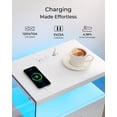thumbnail image 4 of White LED Nightstand with Charging Station and Acrylic Board, 2 Drawer Night Stand with LED Lights for Bedroom, Modern Bedside Table for Living Room, 4 of 7