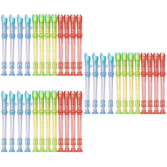 36-Piece Plastic Soprano Recorder Flute Set for Kids and Students - Musical Instrument Toy for Children