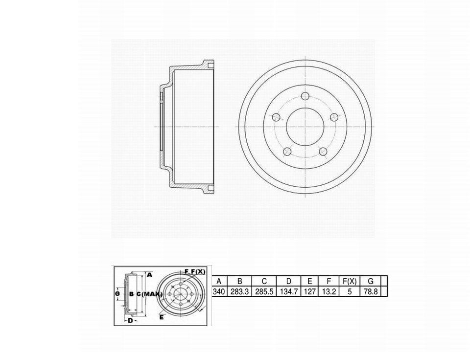 Winstop Brake Drum, Rear WS237174, Cadillac Fleetwood 1996-1993