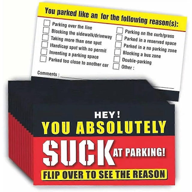 You Absolutely Suck at Parking Cards,Bad Parking Cards,Parking Violation Tickets
