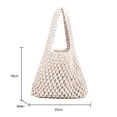 thumbnail image 4 of Bolsos de hilo de algodón Tejido de paja Hollow Net Beach Vacation Purse (Blanco), 4 of 6
