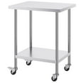 thumbnail image 2 of 24" X 60" Stainless Steel Folding Prep Table — Heavy Duty Commercial Kitchen Island With Adjustable Undershelf, 500 Lb Capacity 2 of 13