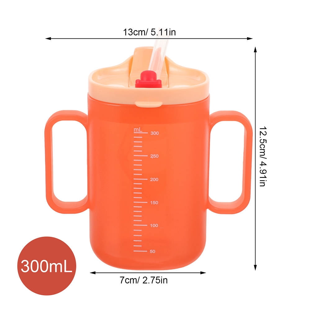 Worgeous  2 Pcs Adaptive Cups Dysphagia Rehabilitation Baby Elderly Orange