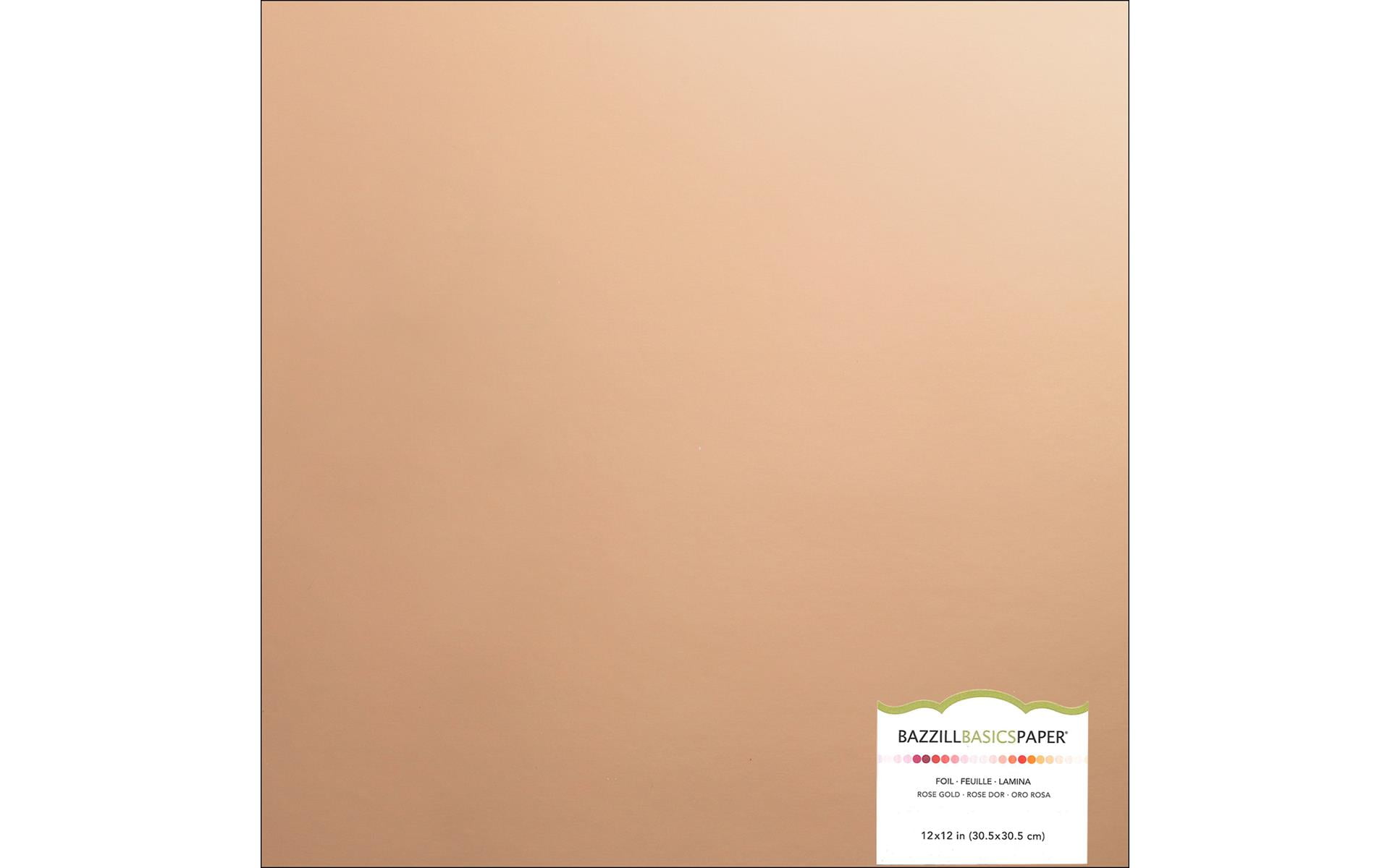 (4 pack) Bazzill Paper 12x12 Foil Board Rose Gold (15 sheets)
