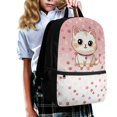 thumbnail image 3 of HUIACONG Pink Polka Dot Cat Kids Backpack for Back to School Ergonomic Adjustable Straps Water Resistant Large Capacity for Students 6‑18 Daily Use, 3 of 6