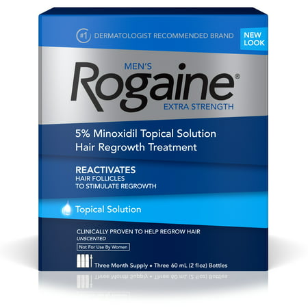 Men's Rogaine Extra Strength 5% Minoxidil Solution, 3-Month (Best Rogaine For Men)