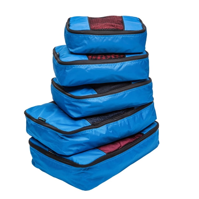 Cubos organizadores de equipaje TravelWise, paquete de 5, azules