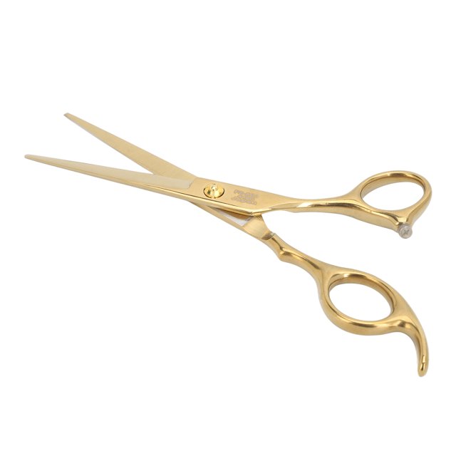 Hair Cutting Scissors, Easy Trimming Incisive Hairdressing Scissor Stable Opening Stainless Steel Curved Handle Rust Proof For Barber Shop