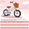 thumbnail image 3 of Costway 12 Inch Bicycle with Height Adjustable Handlebar & Seat Basket Bell Training Wheels Pink, 3 of 10