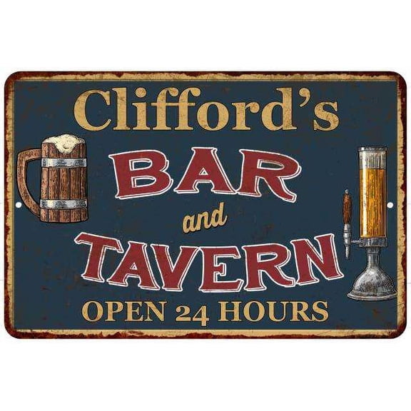 Clifford's Green Bar & Tavern Rustic Sign 8 x 12 High Gloss Metal 208120047950