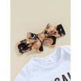 thumbnail image 4 of Suealasg Baby Girls 3 Piece Summer Outfit Letter Print Short Sleeves Romper and Cactus Print Flare Pants Headband 3 6 12 18 Months Newborn Western Clothes, 4 of 7