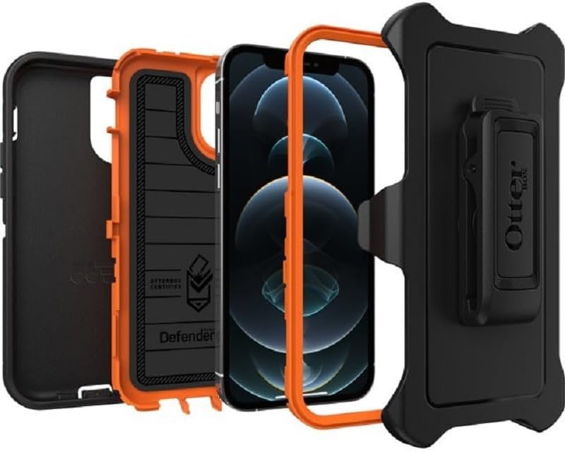 OtterBox Defender Series Case for iPhone 12 & iPhone 12 Pro Only - Holster Clip Included - Microbial Defense Protection - Non-Retail Packaging - Realtree Blaze Edge Camo