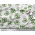 thumbnail image 2 of Soimoi White Velvet Fabric Monstera Leaves Printed Craft Fabric by the Yard 58 Inch Wide, 2 of 3
