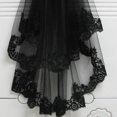 thumbnail image 5 of Vestido largo de encaje bordado con velo de novia de encaje de Halloween, accesorio para fotografía, disfraz, fiesta, cosplay (negro), 5 of 5