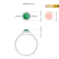thumbnail image 4 of Angara Natural 0.45 Ct. Emerald with Diamond Halo Ring in 14K White Gold for Women (Ring Size: 11.5), 4 of 9