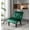 Green, variant on COOKCOK Comfy Velvet Accent Chair, Upholstered Armless Side Chair for Living Room, Tufted Back and Rolled Edge Design, Comfy Reading Chaise Lounge with Solid Rubber Wood Legs, Beige