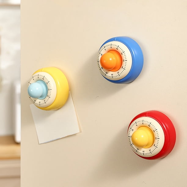 MTBLYS Temporizador mecánico de plástico | Temporizador magnético visual con cuenta regresiva | Temporizador de cocina para cocinar|hornear y hacer ejercicio | Adhesivo para refrigerador