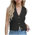 thumbnail image 3 of ZyeKqe Cropped Sweater Vests for Women Sleeveless Button down Tank Top V Neck Knit Crop Top, 3 of 4
