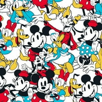 Disney Mickey & Friends Sensational 6 Snapshot 100% Cotton Fabric Sold by The Yard