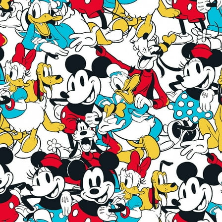 Disney Mickey & Friends Sensational 6 Snapshot 100% Cotton Fabric Sold by The Yard