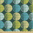 thumbnail image 2 of Ambesonne Abstract Fabric by the Yard Upholstery, Dots Composition Circles, 3 Yards, Dark Teal Multicolor, 2 of 5