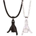 thumbnail image 1 of Collier de couple Saint Valentin main: 2pcs Collier de pendentif collier simple assorti, 1 of 10