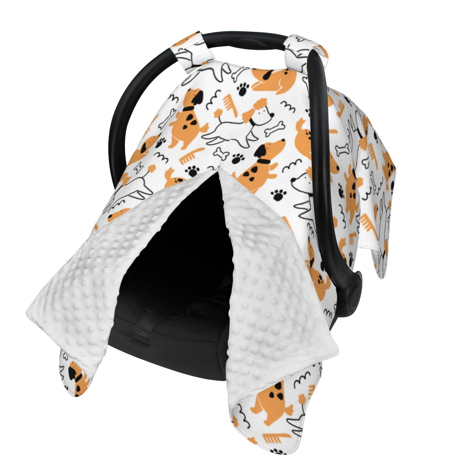 Naloa Cute Dog Baby Car Seat Cover, Breathable Baby Carrier Cover, Multiuse Baby Carrier Cover & Nursing Breastfeeding Cover