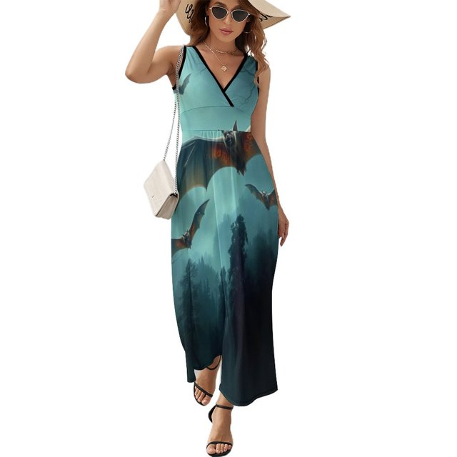 Bat Vestido Sin Mangas Vestidos Para Mujer, Vestido Suelto De Verano 2025