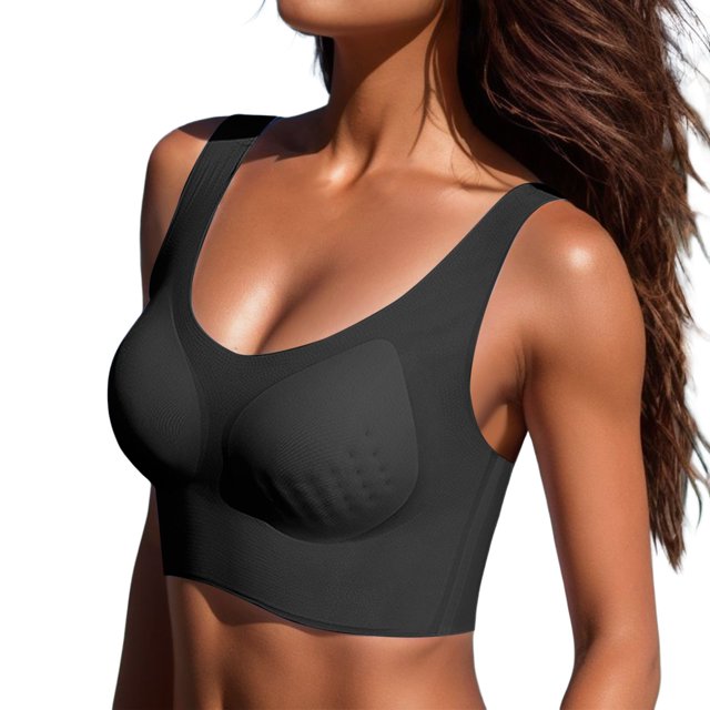 Cathalem Soutien-Gorge à Armatures Confort Dévotion pour Femmes Dos Croisé Réglable Sans Coutures, Noir G