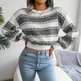 thumbnail image 2 of Vedolay Womens Tops Women's Striped Sweater 2023 Long Sleeve Ribbed Knit Loose Oversized Pullover Tops,Black S, 2 of 5