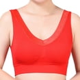 thumbnail image 4 of B91xZ Women's Plus Size Unlined Underwire Bra Medium Support Racerback Sports Bra,Red L, 4 of 4