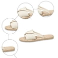 thumbnail image 5 of Rokment Women's Straw Flip Flops Flat Slides Sandals Bohemian Beach Stylish Casual Dress Slip on Lightweight Comfortable Walking Slippers Summer White Size 8.5, 5 of 7