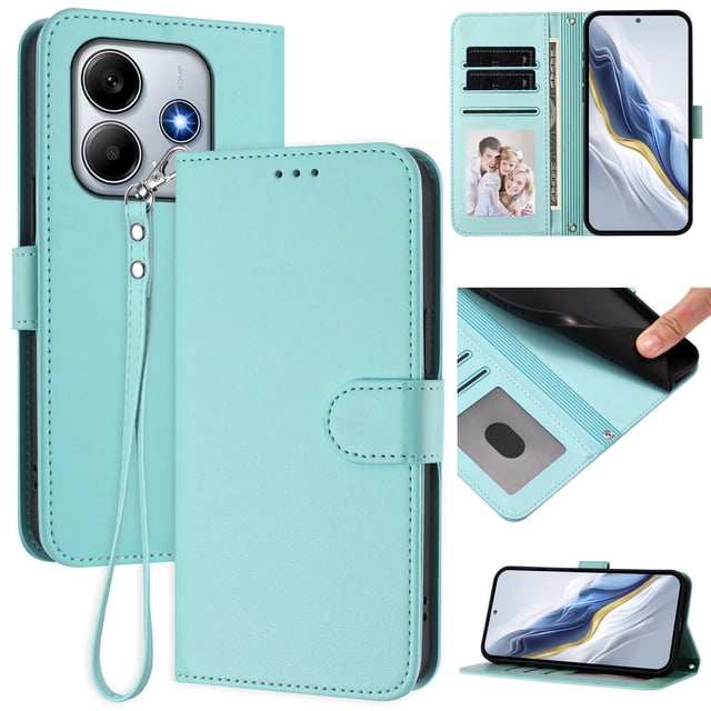 Funda Cartera GANGXUN para Xiaomi POCO M7 Pro 5G – Cierre Magnético, Protección RFID, Correa Desmontable, Compatible con Carga Inalámbrica