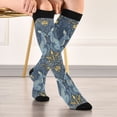 thumbnail image 5 of FORMRS Womens Knee High Socks Casual Long Thick Travel Daily Wear, 1 Pair, Yellow Forest Pattern, 5 of 6