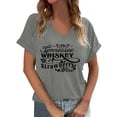 thumbnail image 2 of Conairie Short Sleeve Tshirts Shirts For Women Graphics Print Classic Elegant Casual T Shirts Comfy Soft Spring Blouses Pullover Outfits Light Gray XXL, 2 of 4