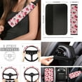 thumbnail image 4 of Jeiento Pink Strawberry Car Seat Cover Full Set of 17, Car Accessories Full Set for Women Men, Including Automotive Seat Covers Daisy Car Floor Mat Steering Wheel Cover, Fit for Most Vehicles, 4 of 6