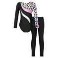 thumbnail image 2 of CHICTRY Girls Youth Cartoon Leopard Print Leotard with Leggings Ballet Yoga Suit Outfit Dancewear Leopard 10, 2 of 7