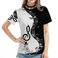 thumbnail image 4 of Casual Tops For Women Vintage Musical Note Print Gif Shirt Black L, 4 of 7