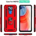 thumbnail image 3 of for Moto G Play 2021 Case, Moto G Play 2021 Phone Case with HD Screen Protector, Military Grade Protective Cases with Ring for Moto G Play 2021 (Red), 3 of 12