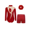 thumbnail image 2 of iiniim Little Girls Dance Unitards Biketards with Scrunchie 3Pcs Gymnastic Tracksuit Ballet Leotard A Burgundy 6, 2 of 7