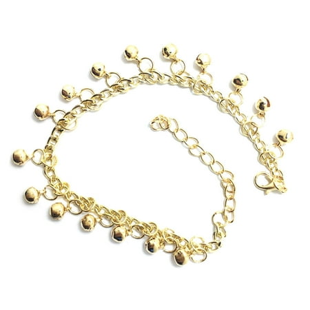 

NUOLUX Bell Ankle Chain Multilayer Fashionable Foot Chain Bell Ankle Decoration Adjustable Ankle Chain for Woman Girl (Golden)