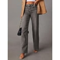 thumbnail image 4 of EMMIOL Women's High-Waisted Seamed Wide-Leg Jeans Stretchy Vintage Washed Denim Pants Casual Y2K Streetwear Trousers, 4 of 8