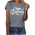 thumbnail image 2 of PNTUTB Women's Valentine's Day Fashion Print Casual Crew Neck Short Sleeve Loose Comfortable T Shirts, 2 of 6