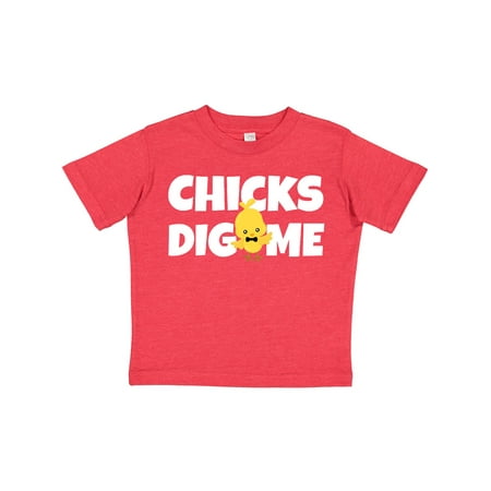 

Inktastic Chicks Dig Me with Bow Tie Gift Toddler Boy Girl T-Shirt