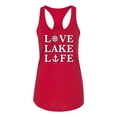 thumbnail image 2 of Wild Bobby, Anchor Wheels Love Lake Life, Women Racerback Tank Top, Red, Large, 2 of 4