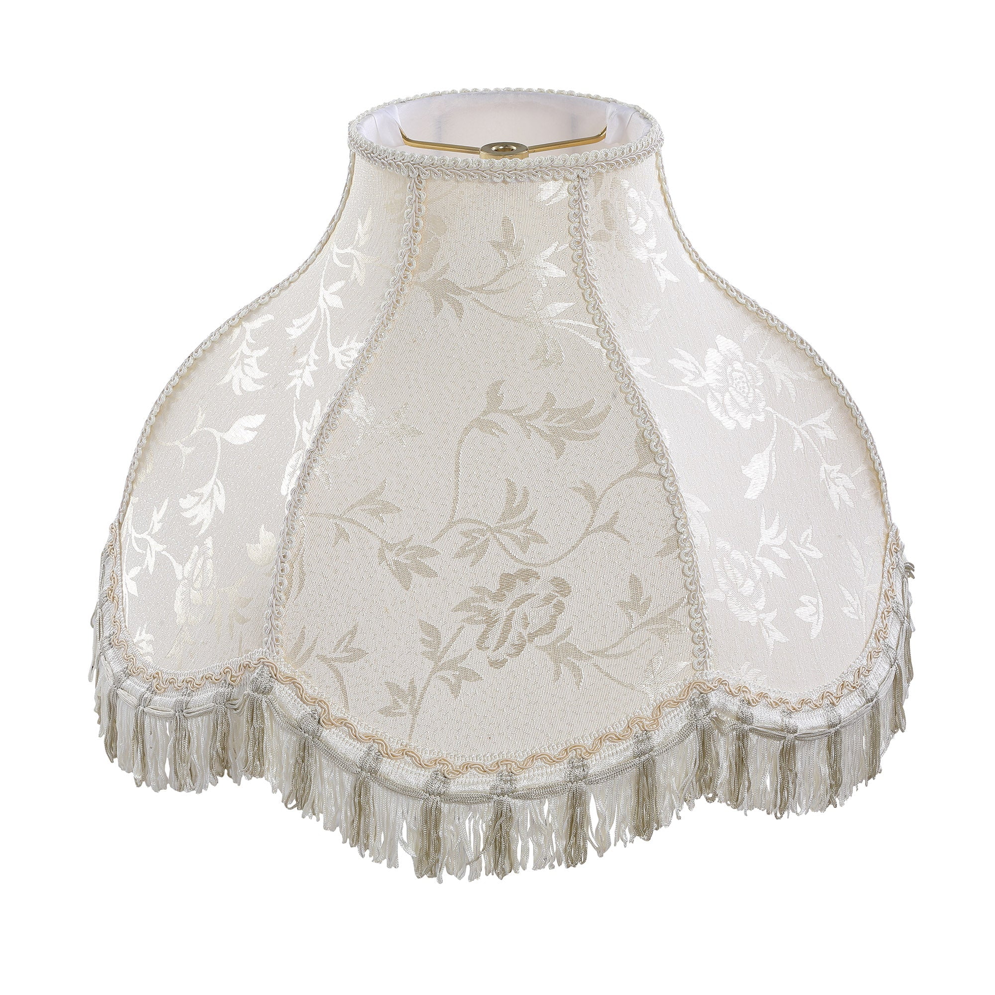 Aspen Creative 30306 Transitional Scallop Bell Shape Spider Construction Lamp Shade in Off White, 17" wide (6" x 17" x 12")
