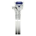 thumbnail image 3 of 3.36 ct Brilliant Princess Cut Tanzanite 14k White Gold Solitaire with Accents Engagement Bridal Wedding Ring Band Set size 9.75, 3 of 7