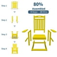 thumbnail image 5 of AreShark Outdoor Rocking Chair Set of 4, All Weather Resistant Patio Rocking Chair, HDPE Porch Rocker for Deck, Balcony, 380lbs, Yellow, 5 of 7